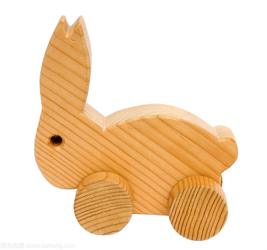 木制玩具的老兔子