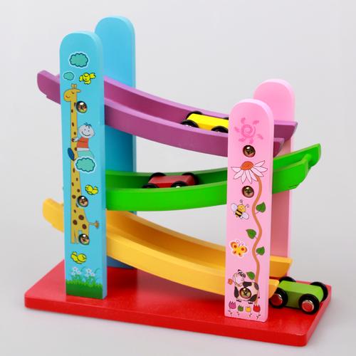 儿童益智木制早教玩具车轨道滑翔车滑降车宝宝智力玩具男女婴幼儿产品